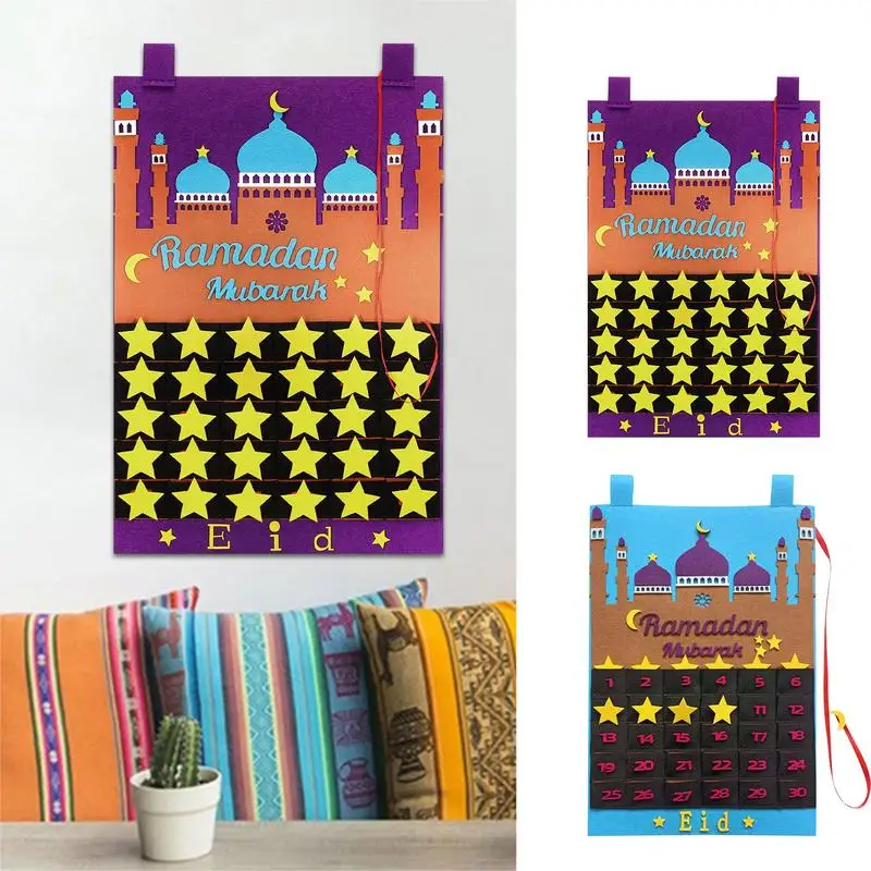 

Ramadan Calendar Decoration Eid Al Fitr Hangings Felt Calendar Wall Hangings Ramadan Poster Eid Al Fitr Party Decor With Movable