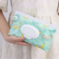EVA Baby Wet Wipe Pouch Wipes Holder Case Flip Cover Snap-Strap Reusable Refillable Wet Wipe Bag Outdoor Useful Tissue Box 2