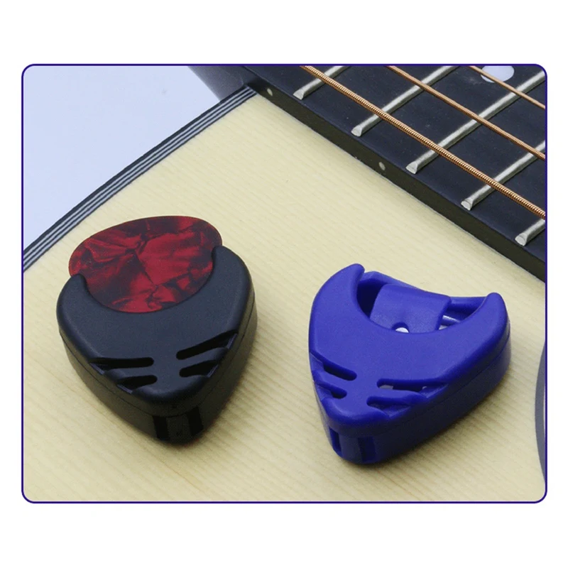 Y67A-Musical Instrument Pick Box, Guitar Colored Pick Clip, Heart-Shaped Clip, Stickable Box