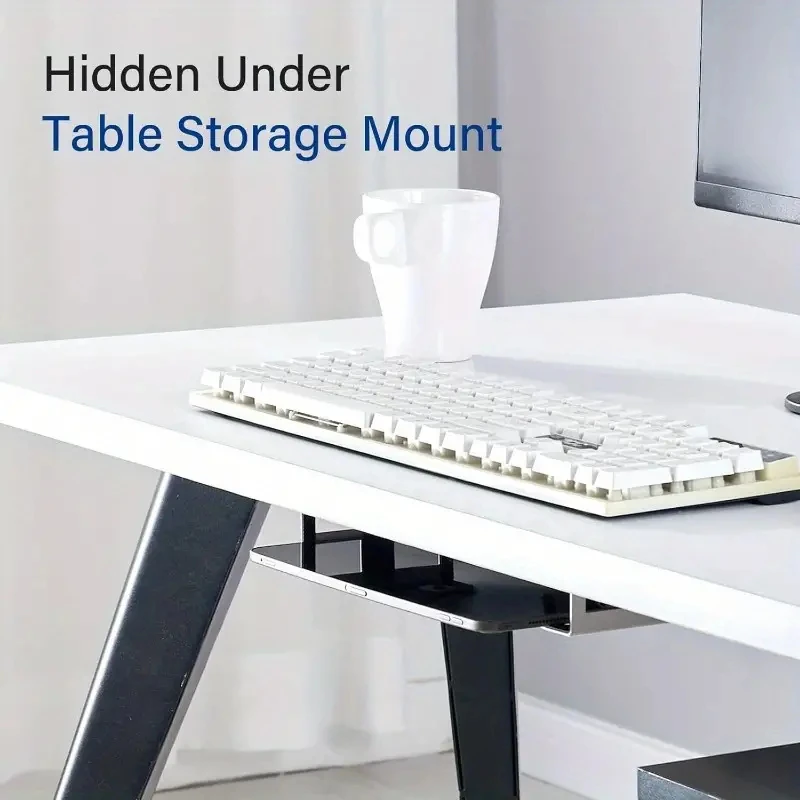 Under Desk Laptop Mount Metal Under Desk Shelf Holder for Laptop for Mac Mini Ma