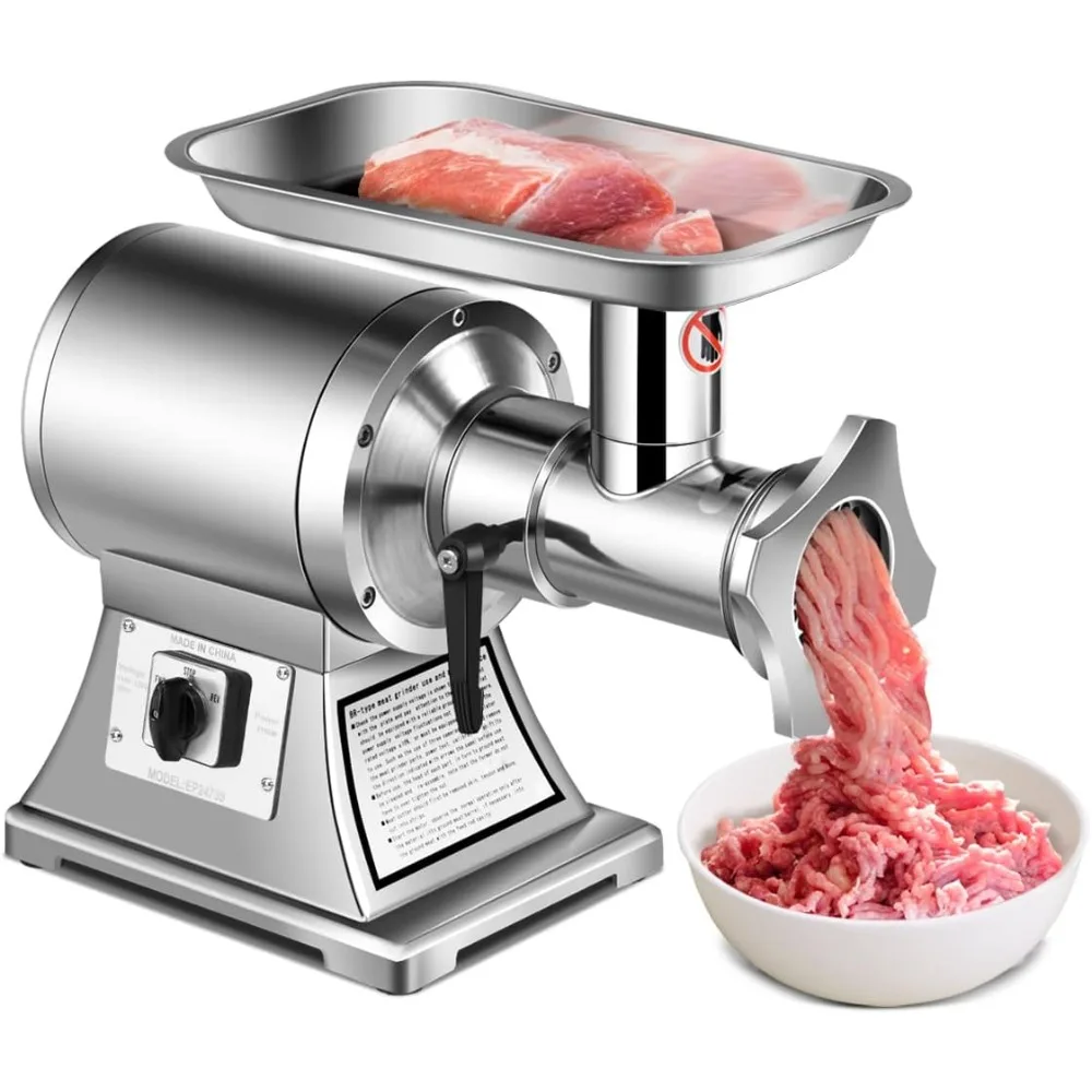 Tangkula Commercial Meat Grinder,  1100W, 551LB/h Stainless Steel Electric Sausage Stuffer, 225RPM Heavy Duty Industrial