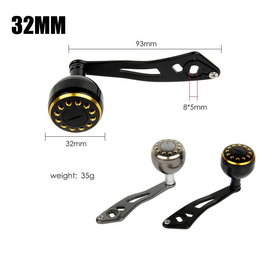 Single Fishing Reel Handle 93mm Metal Baitcasting reel Power Handle Aluminum Alloy DIY Fishing Accessory for DAIWA SHIMANO