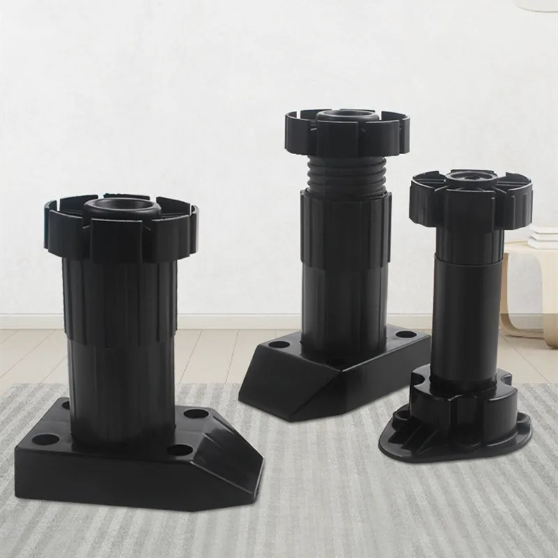4Pcs Adjustable Height Legs Plastic Round Cupboard Foot