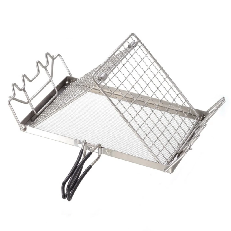 Stainless Steels Toaster Rack Folding Bread Heaters Camping Adventure Bread Toaster Tray Adjusted Steel Folding Grill