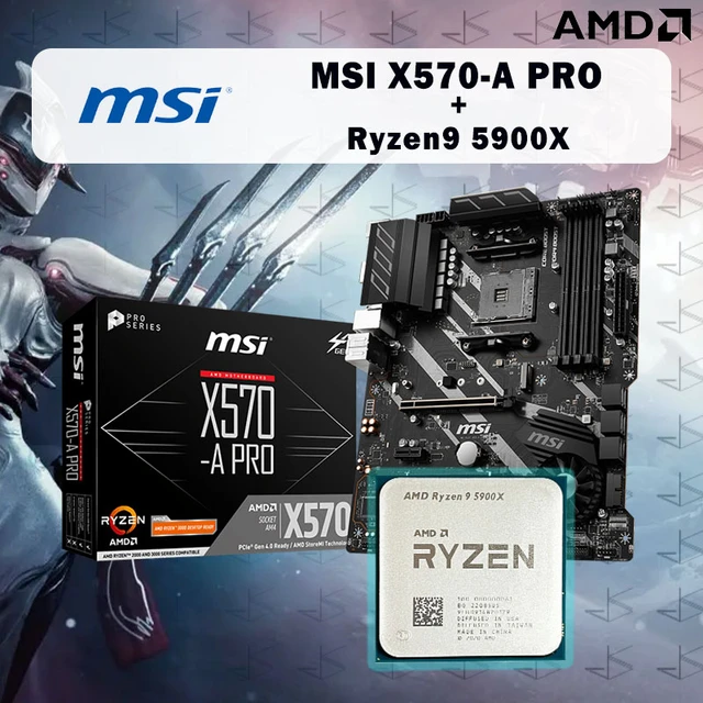 Yeni MSI X570-A PRO anakart + AMD Ryzen 9 5900X R9 5900X CPU takım soket  soğutucu olmadan AM4 - AliExpress