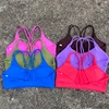 Women Cross Straps Sports Bra Gym Workout Crop Top Yoga Vest High Impact Fitness Bralette Push Up Running Tight Padded Underwear