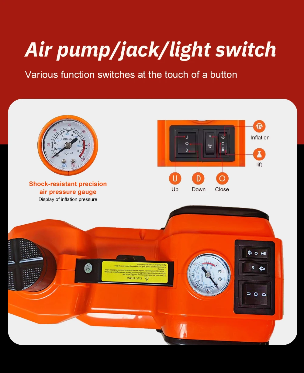 Electric Hydraulic Jack 12V 3-in-1 Jack SUV Off-Road Car Lifting Jack Tire Chang