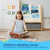 27.6" L x 11" W x 34" H Toddler Bookshelf Equipped with 4 Sling Book Shelf 2 Toy Organizer Shelves and Storage Boxes 2