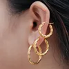 3pair Vintage Twisted Hoop Earrings for Women Gold Plated Stainless Steel Twist Ear Buckle Stackable Circle Hoops Party Jewelry 3