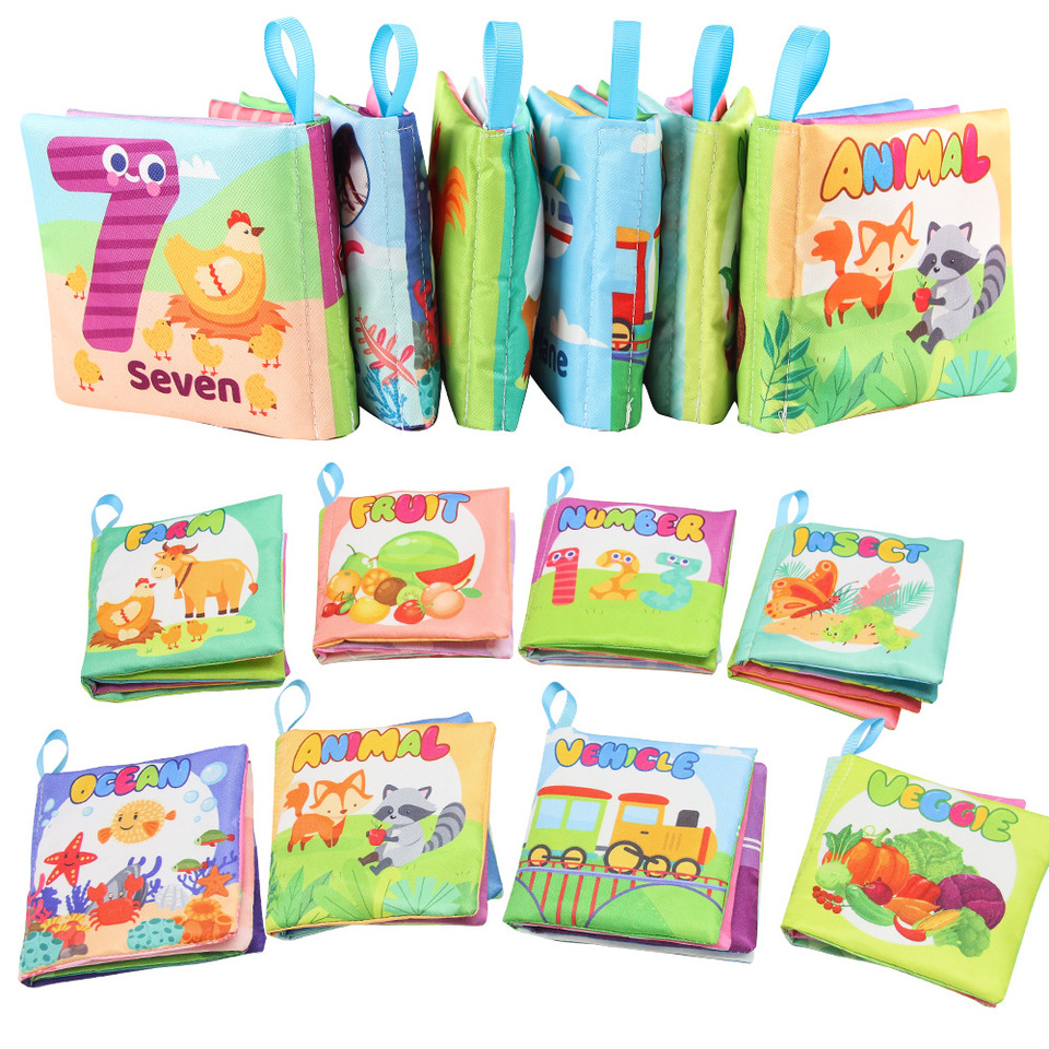 Baby Cloth Books Children Enlightenment Early Educational Toys Kids Fruits Animal Insect Cognitive Book for Toddlers 0-36 Months