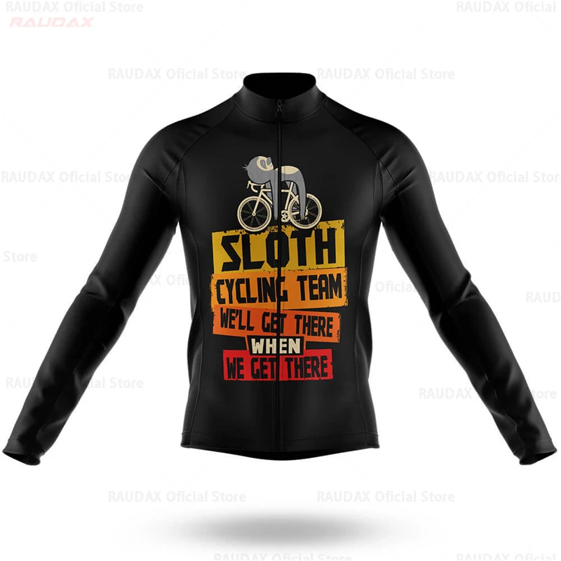 thumbnail image 1 of Chaqueta de ciclismo de manga larga para hombre con diseño de perezoso, ropa de ciclismo de montaña para primavera y otoño, uniforme de bicicleta, camiseta de carreras de bicicleta de carretera transp, 1 of 5
