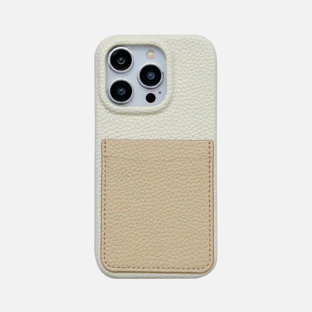 

2 Card Slot Fashion Color Matching Leather Mobile Phone Anti-fall Case for Apple Iphone 15 14 13 12 Pro Max Minimalist Design