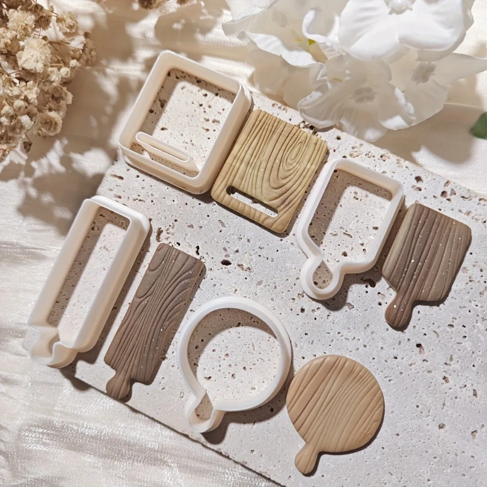 4개 미니 커팅보드 폴리머 클레이 커터 빵 모양 커팅보드 DIY 귀걸이, 쥬얼리..