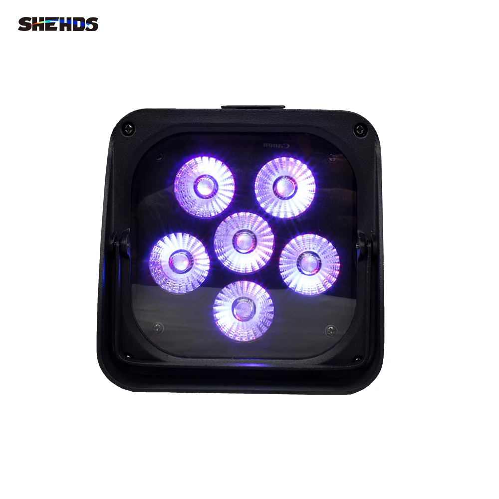 รูปสินค้า ไฟ LED พกพา 6x18W 6in1 RGBAW + UV พร้อมแบตเตอรี่ รีโมทไร้สาย และแอปพลิเคชัน