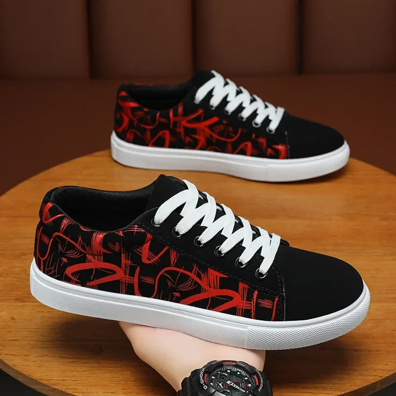 Fashion Men Vulcanized New Platform Canvas Shoes for Men Summer Graffiti Men's Sneakers Casual Male Athletic Shoes 2