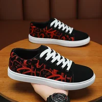 Fashion Men Vulcanized New Platform Canvas Shoes for Men Summer Graffiti Men's Sneakers Casual Male Athletic Shoes 2