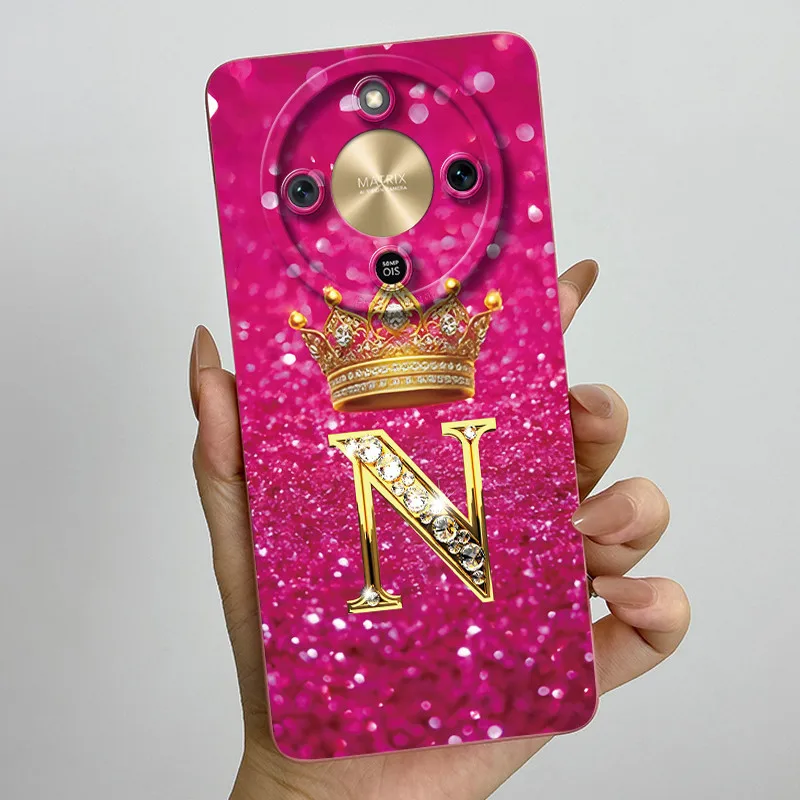 Fashion Initial Letter Couple Phone Case | Soft Silicone TPU Lens Protective Casing