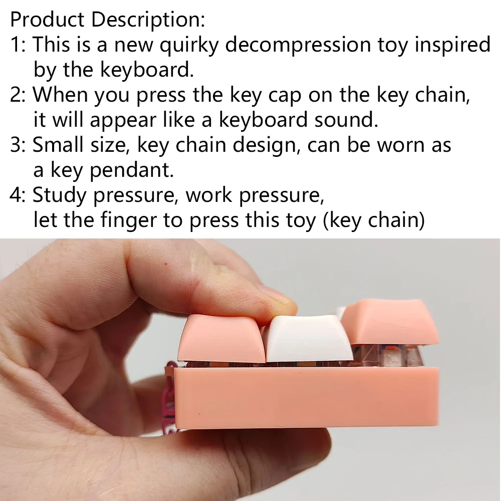 Stress-Relief Keyboard Keychain Fidget Toy With Sound Effects For Party Favors & Gifts Purple fidget toys,anti stress toys,mini fingertip toy