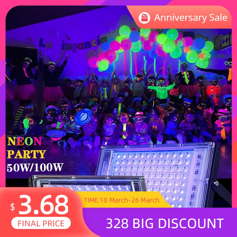 Tanie 395nm 400nm LED UV światło halogenowe 220V ultrafioletowe lampa sceniczna sklep