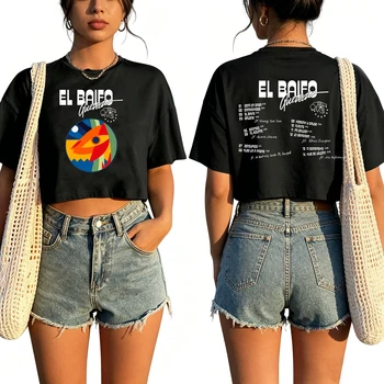 Quevedo El Baifo Tour 2026 Crop Top Women O-Neck Short Sleeves Crop Tops T-shirt