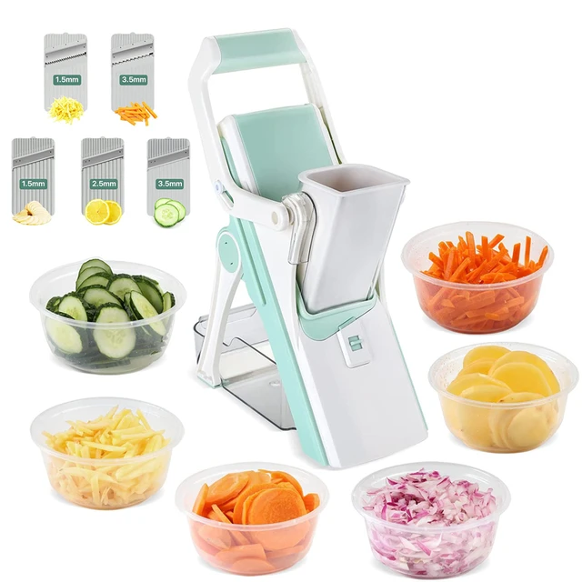 5 In 1 Vegetable Cutter Mandoline Slicer Manual Food Chopper Fruit Potato  Cucumber Carrot Meat Slicer Shredder Ninja Safe Slice