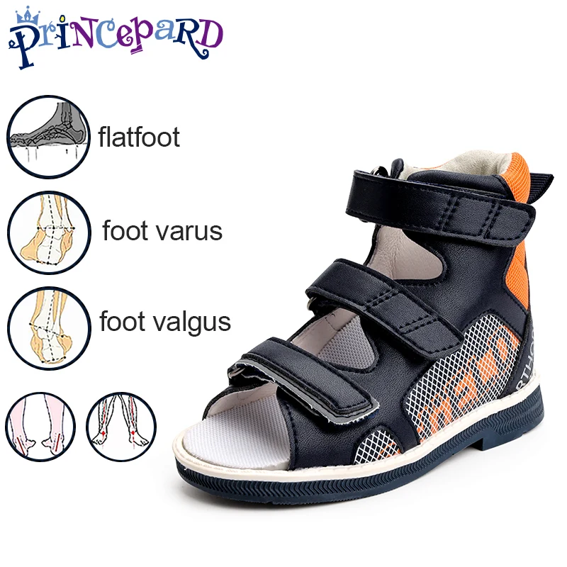 Orthopedic Sandals for Kids,Princepard Toddlers Corrective Shoes with High Back and Ankle & Arch Support with Orthotic Insole