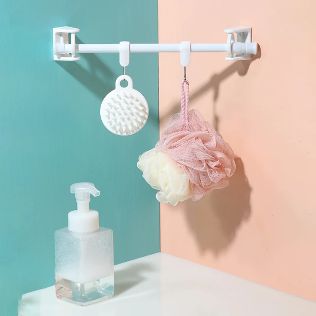 2Db Hordozható Lyukasztható, Állítható Függönyrúd Tartó Bilincsek Önmagasztó Ruhák Konzol 360 Forgó Háromszög Gyűrűhorog - Image 3