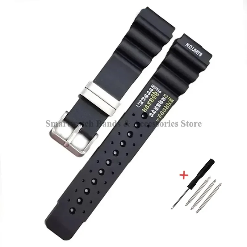 Premium Diver Silicone Rubber Strap - 20mm, 22mm, 24mm Watch Band