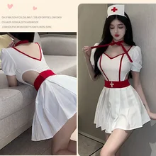  Hot Sexy Nurse Uniforms Women Open Crotch Cosplay Nurses Lingerie Porn Sleepwear Bodysuit Erotic Clothes Doctor Sexy Skirt Sex 