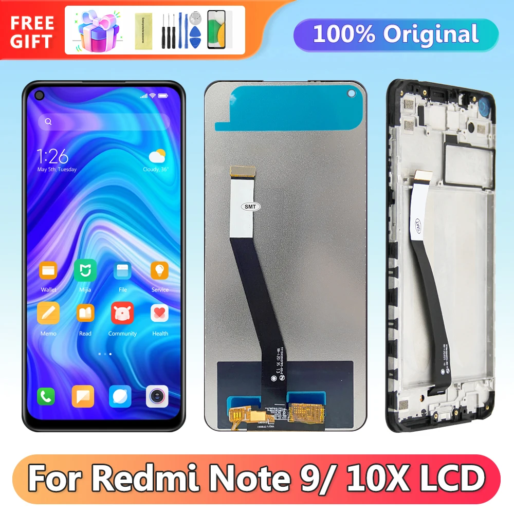 

Сменный ЖК-дисплей 6,53 дюйма для Xiaomi Redmi Note 9 M2003J15SC, цифровой сенсорный экран в сборе с рамкой для Redmi 10X