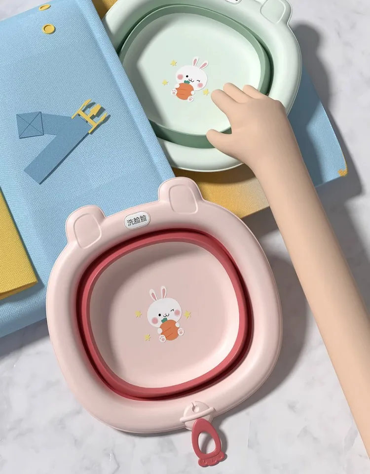 Baby Portable Foldable Washbasins for Newborn Children Cartoon Washbasins Baby Small Basins