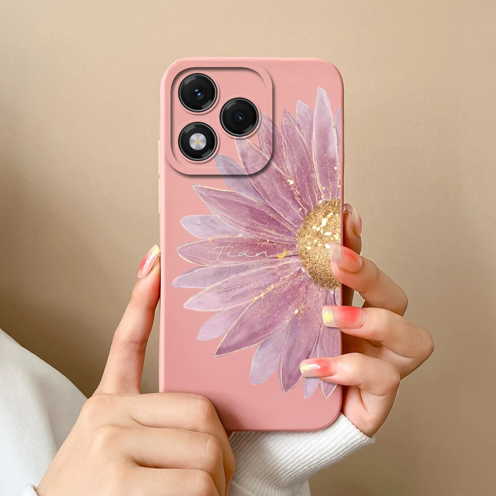 Lovely Flower Star Pattern Liquid Silicone Soft Case - High Quality Back Cover