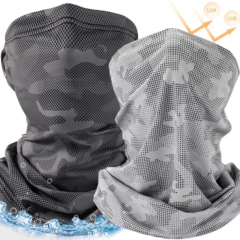 Summer Sunscreen Ice Silk Mask Neck UV Protection Face Cover Sunscreen Face With Outdoor Cycling Sun Protection Hats Caps