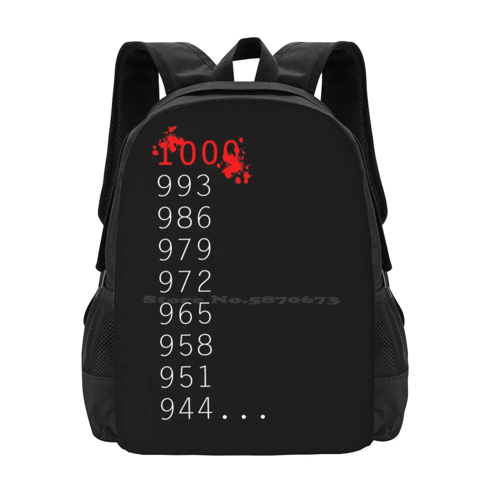 

" What'S 1000 Minus 7  " Hot Sale Backpack Fashion Bags Tokyo Ghoul 1000 7 Anime Tv Jason Kaneki Ken Ken Kaneki Blood 1000