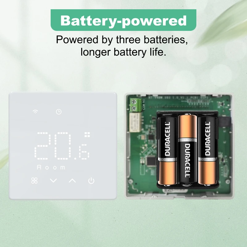 เทอร์โมสตัทอัจฉริยะ Tuya แบบ Wifi สำหรับหม้อต้มแก๊ส เทอร์โมสตัทควบคุมความร้อนแบบใช้แบตเตอรี่ ควบคุมอุณหภูมิผ่าน Wifi ติดผนัง ควบคุมอุณหภูมิแบบดิจิตอล รองรับ Alexa และ Google Home 1