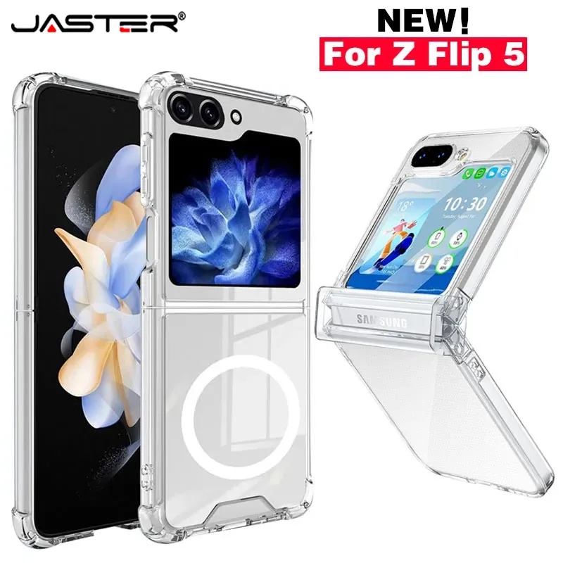 Custodia Trasparente Per Telefono Per Samsung Galaxy Z Flip 5 Z Flip 4 Z Flip 3 Per Magsafe Magnetic Clear Hard Pc Cover Per Samsung Z Flip 5 4 3