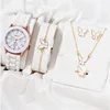 2/6pcs Luxury Watch Set Women Ring Necklace Earrings Rhinestone Fashion Wristwatch Female Casual Ladies Watches Bracelet(No Box) 4