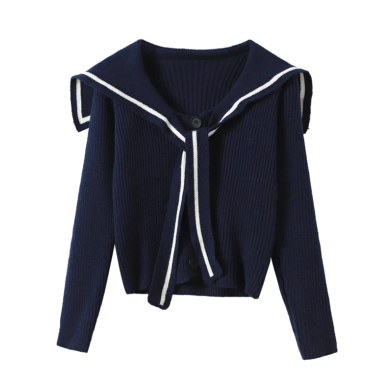 tシャツ Lace Sailor Collar Preppy Cardigan レディース BOUCLÉ STRIPED SAILOR COLLAR CARDIGAN – CRUSH Collection