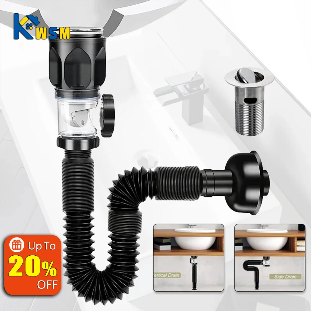 

Выдвижной дезодорирующий фильтр для слива кухонной раковины с откидной крышкой, гибкий Слив для раковины в ванной, кухонные аксессуары против засоров