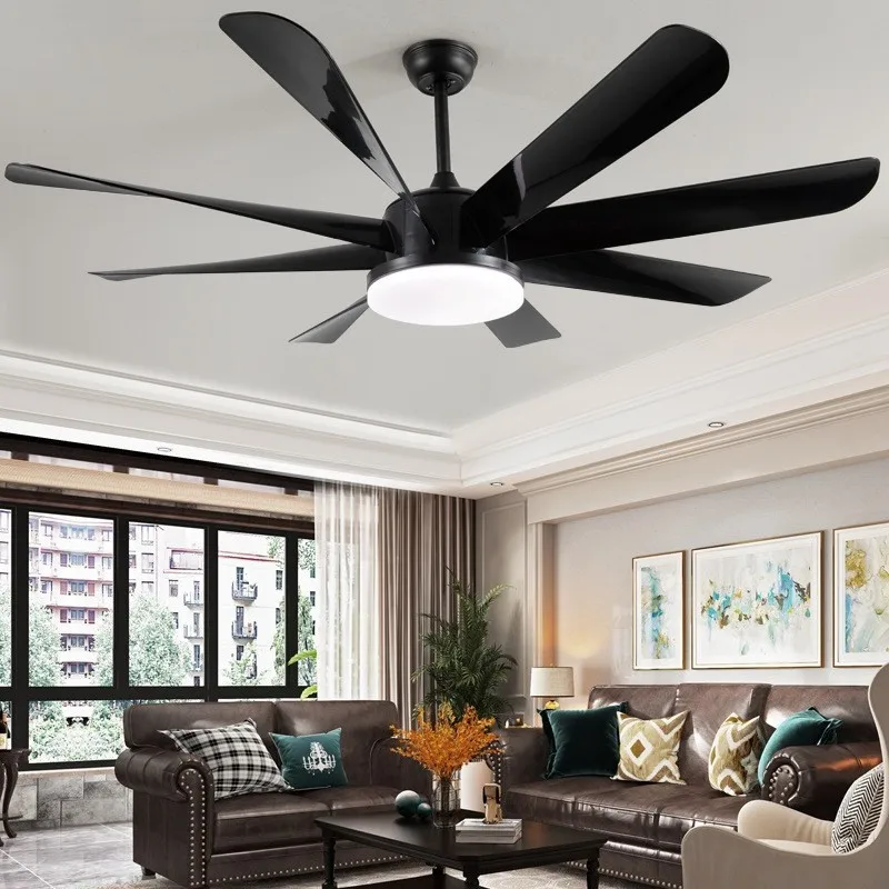 

Living room Large inverter ceiling fan LED light Dining room Simple modern Nordic Strong wind Creative Hotel lobby