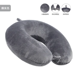 Ultra - Comfort Memory Foam Travel Neck Pillow - Lightweight & Adjustable Headrest (Gray)