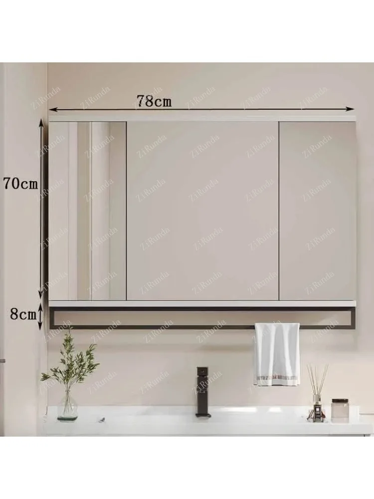 Smart Bathroom Mirror Cabinet Wall-mounted De-fog Storage Mirror Cabinet Simple Fashion Furniture Espejo Gabinete FYBC