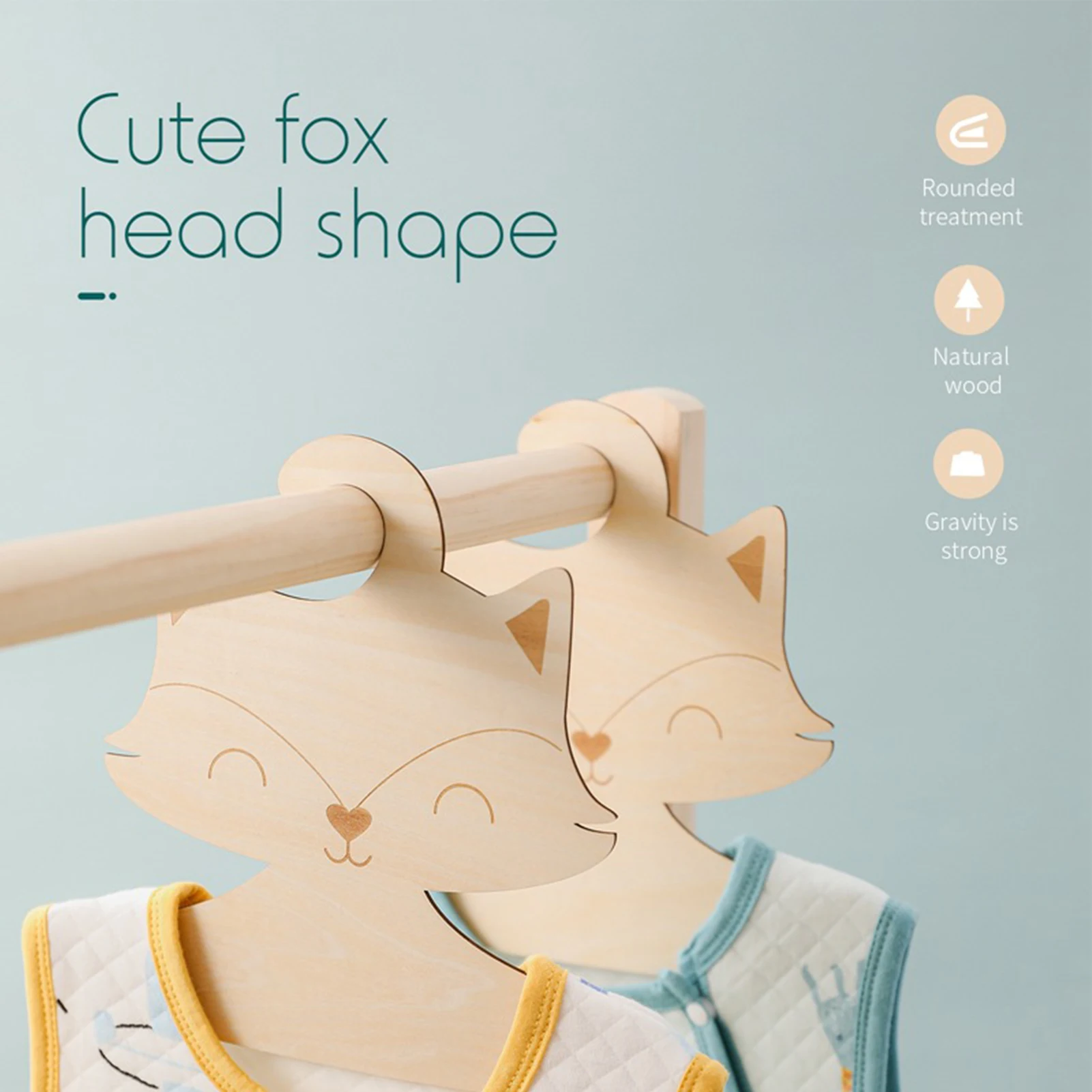 5/10 Pcs Baby Hanger Rack Cute Foxs Shape Baby Wooden Clothes Hanger Home Girls Princess Room Nursery Decor For Kids Present 3