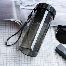 Portable 430ML Leak - Proof and Drop - Resistant Minimalist Water Cup in Solid Color (Black)