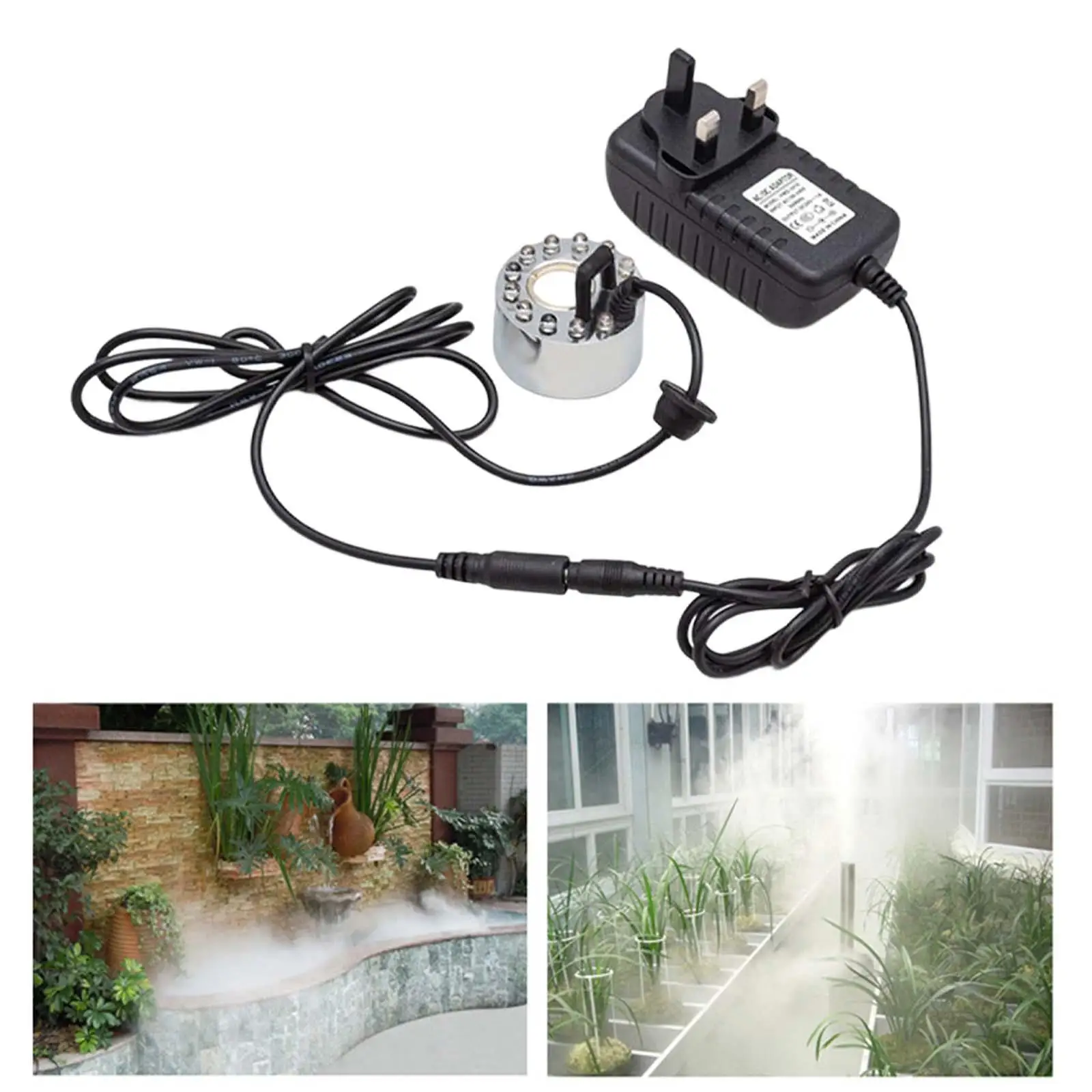 Ultrasonic Mist Maker Fogger Humidifier Colorful Light Water Pond Fountain Fogger for Aquarium