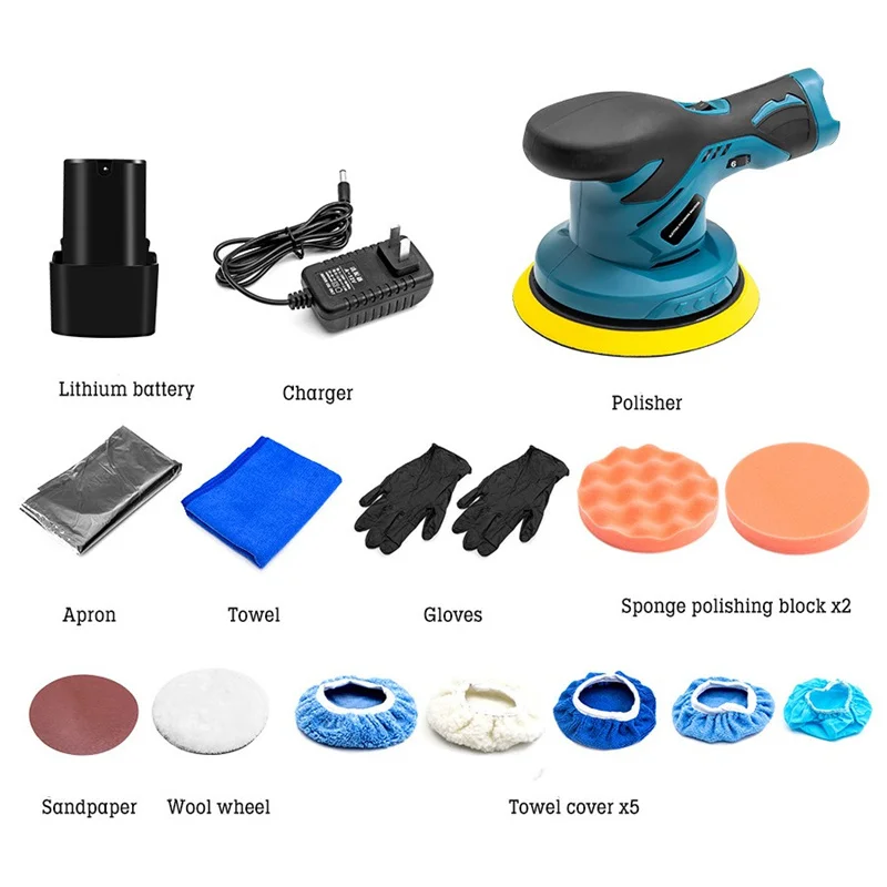 Cordless Car Polisher Multi-functional Electric Rotary Polishing Machine 5000rpm 6 Variable Speed Scratches Repair Waxing Tools car polisher
