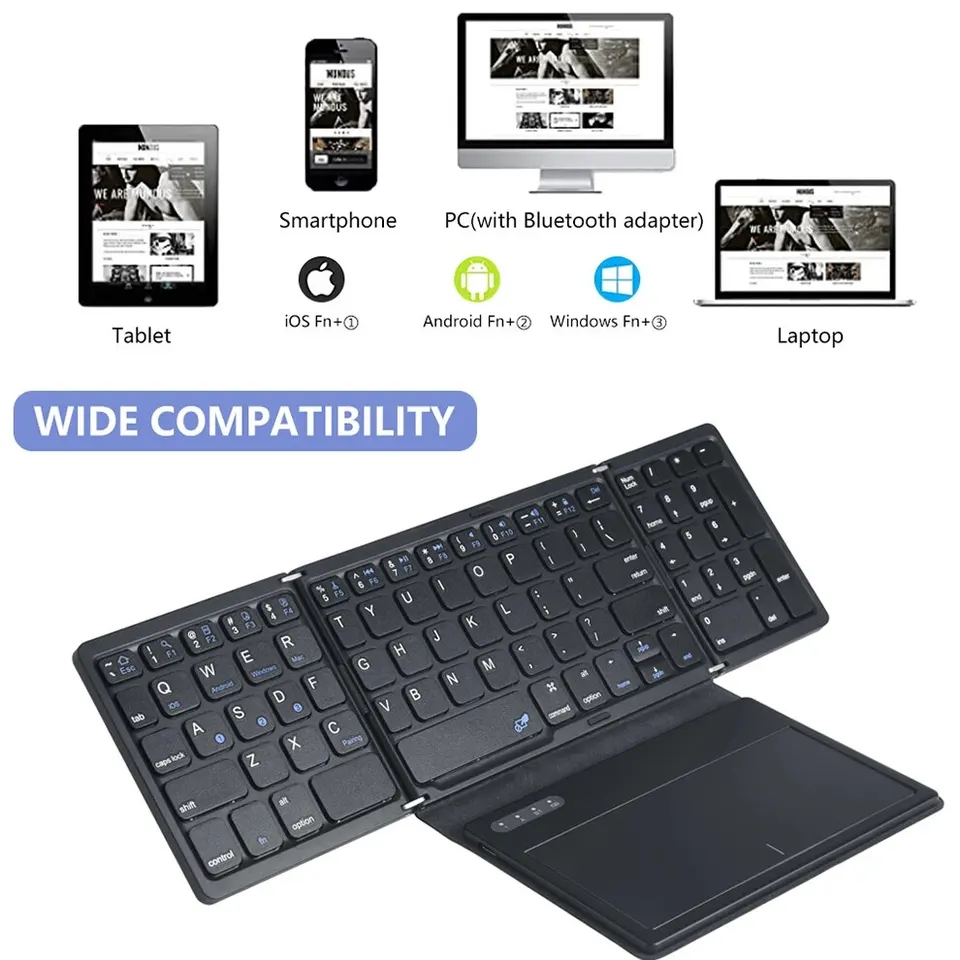 折りたたみ キーボード bluetooth ワイヤレス キーボード タッチパッド 楽天市場】初販売 折りたたみ キーボード タッチパッド テンキー