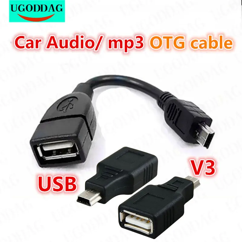 

Test before send USB A Female to Mini USB B Male Cable Adapter 5P OTG V3 Port Data Cable For Car Audio Tablet For MP3 MP4