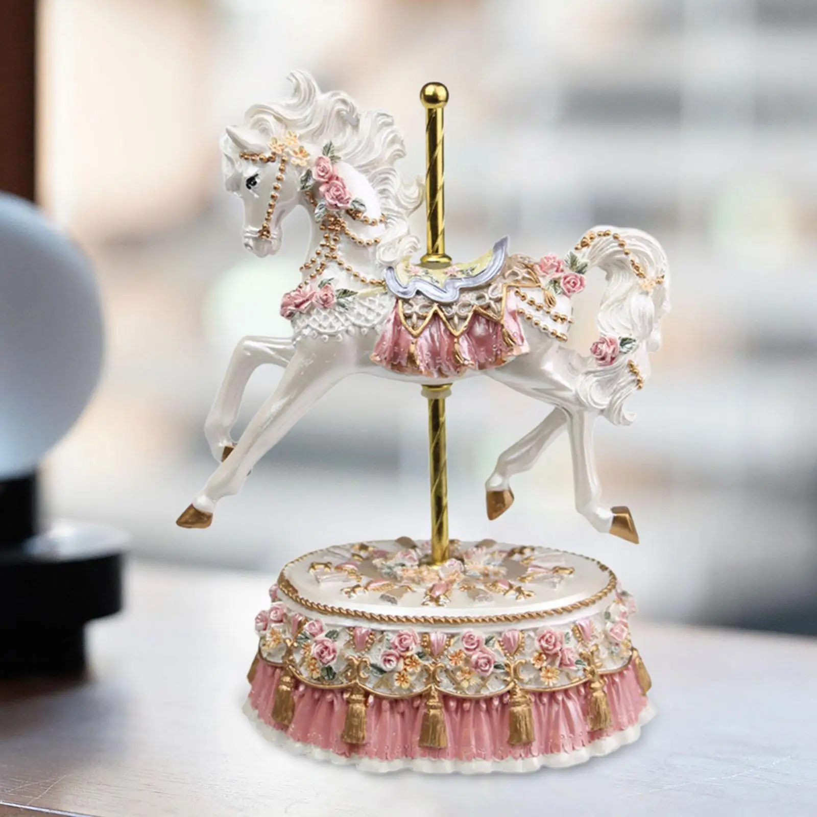 その他 CAROUSEL HORSE STATUE carousel-horse-flowers-large-