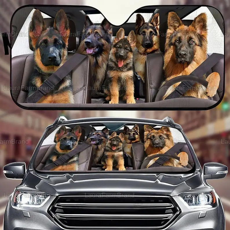 

German Shepherd Car SunShade, Shepherd Lover German Shepherd Sunshade, Car Accessories, Gift For Father PHT192107A98